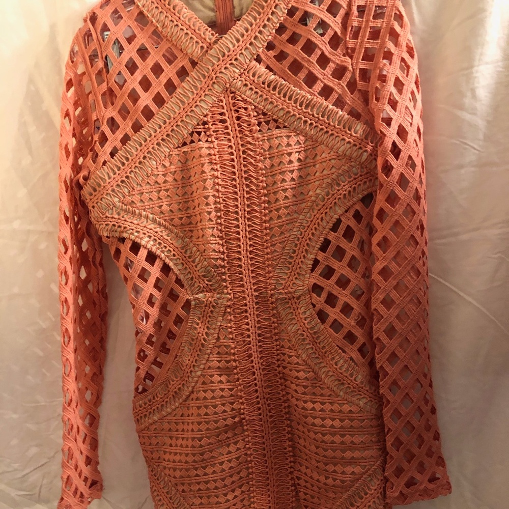 Carli Bybel X Missguided peach dress, sz. 6